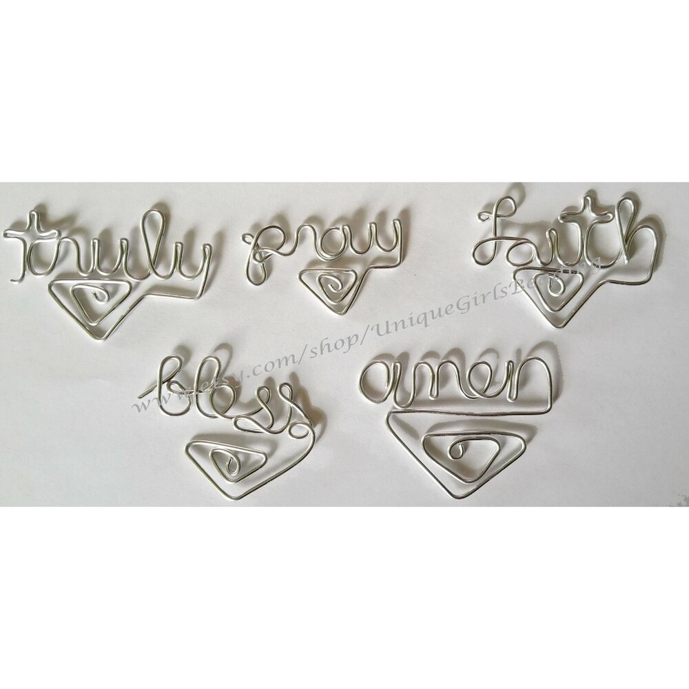 FAITH BASED Blessed Paperclips & Bookmarks Set of 5 Happy Planner Accessories
